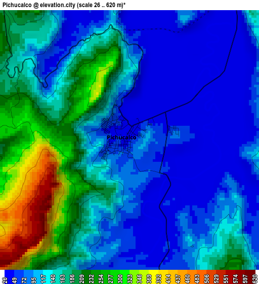 Pichucalco elevation map