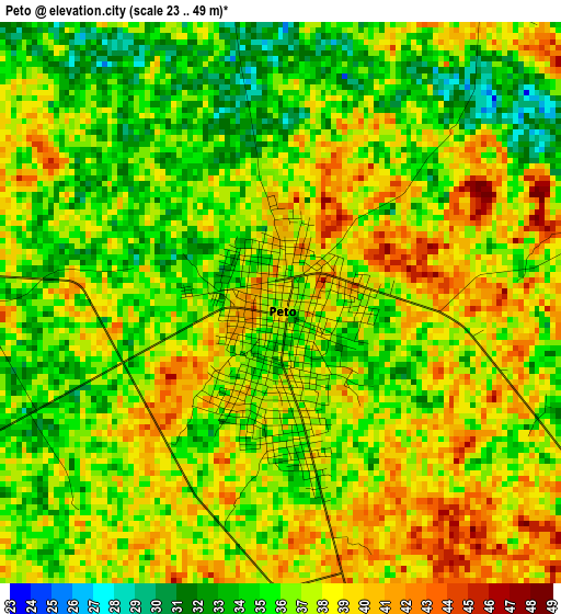 Peto elevation map