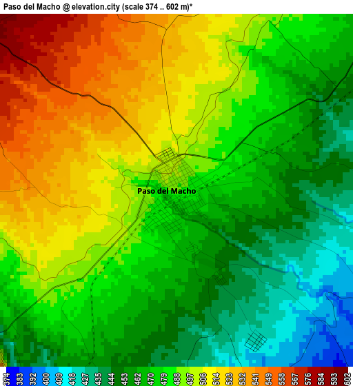 Paso del Macho elevation map