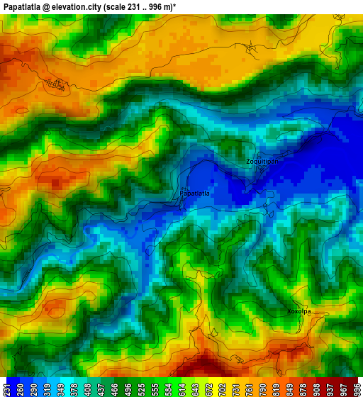 Papatlatla elevation map