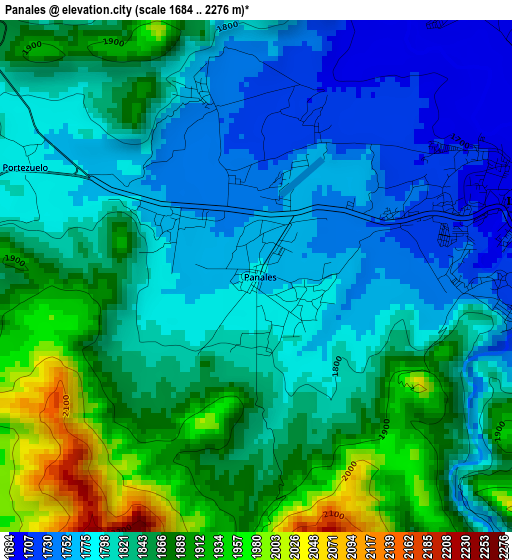 Panales elevation map