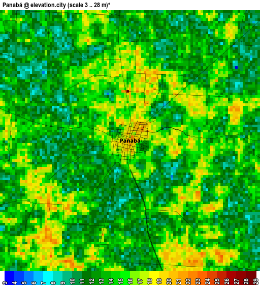 Panabá elevation map