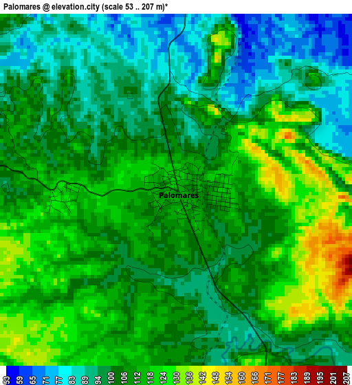 Palomares elevation map