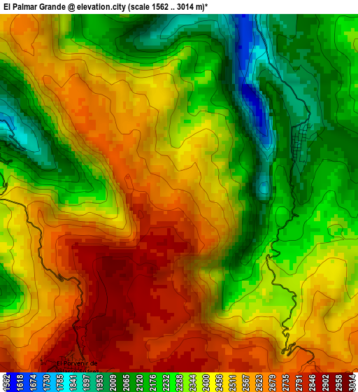 El Palmar Grande elevation map