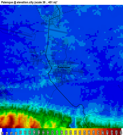 Palenque elevation map