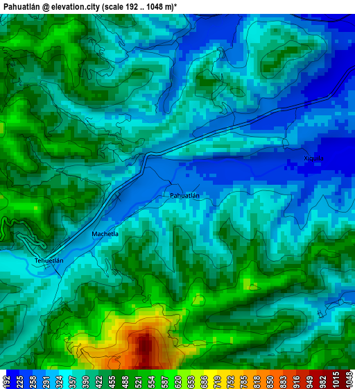 Pahuatlán elevation map