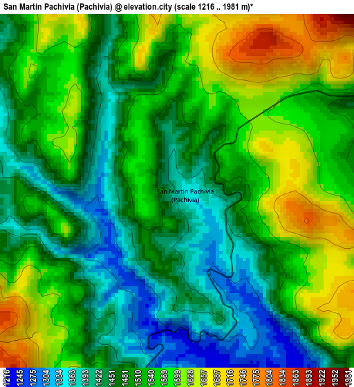 San Martín Pachivia (Pachivia) elevation map