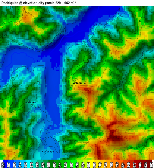 Pachiquita elevation map