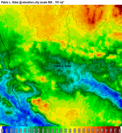 Pablo L. Sidar elevation map