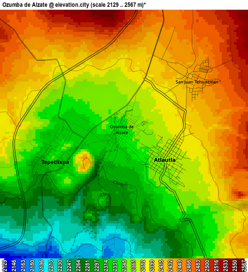 Ozumba de Alzate elevation map