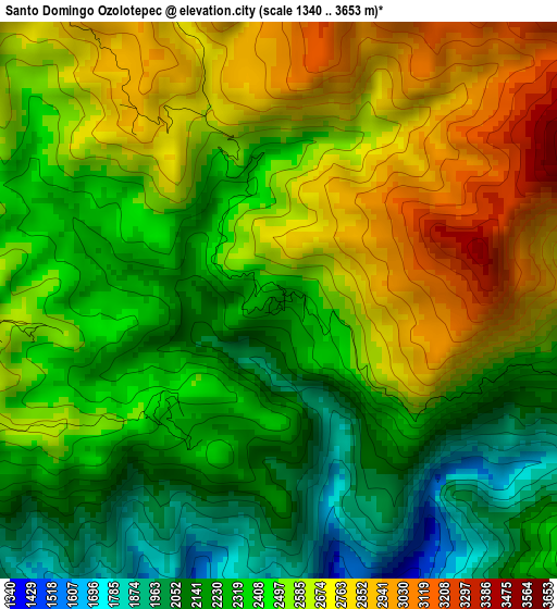 Santo Domingo Ozolotepec elevation map