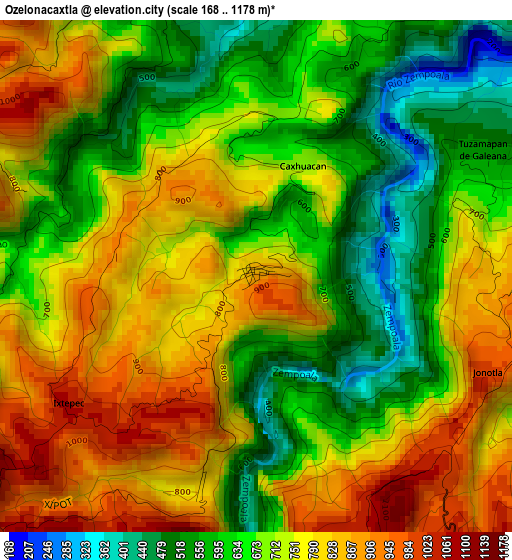 Ozelonacaxtla elevation map