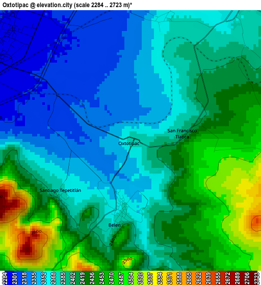 Oxtotipac elevation map