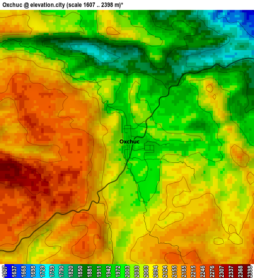 Oxchuc elevation map