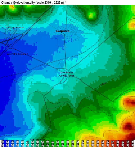 Otumba elevation map