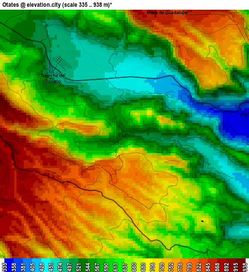 Otates elevation map