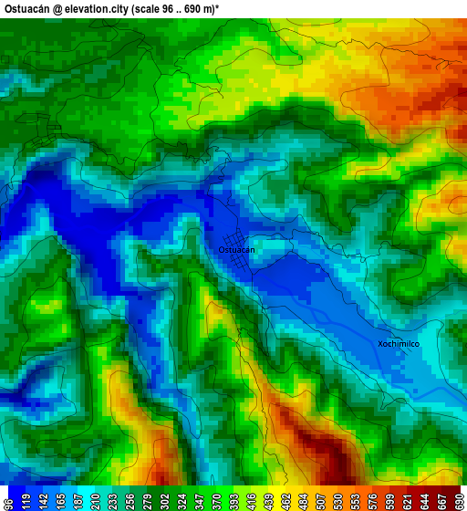 Ostuacán elevation map