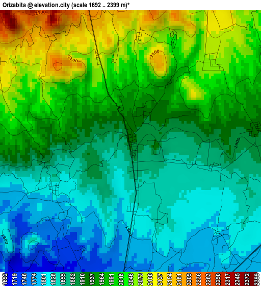 Orizabita elevation map