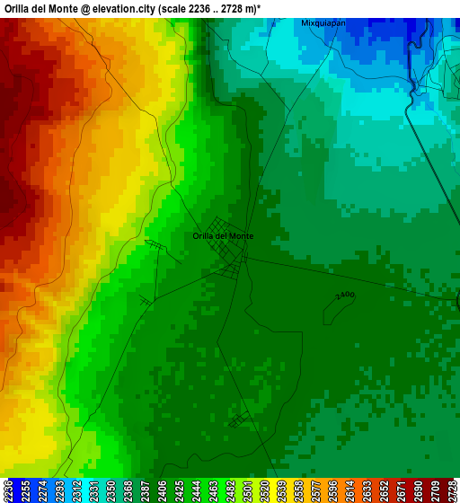 Orilla del Monte elevation map