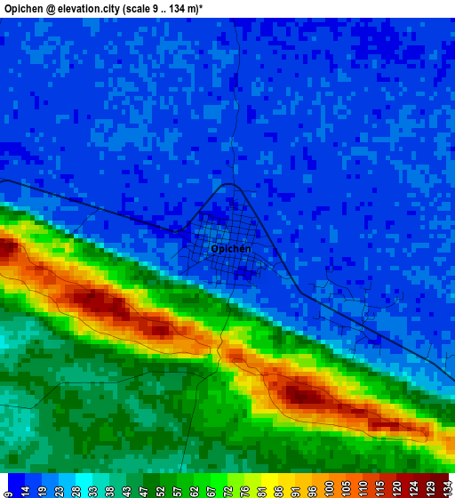 Opichen elevation map