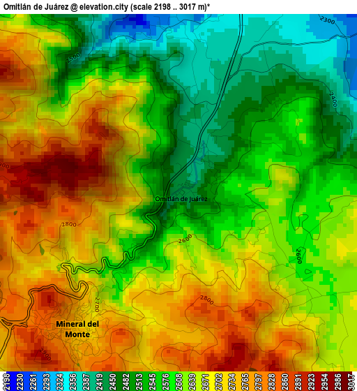 Omitlán de Juárez elevation map