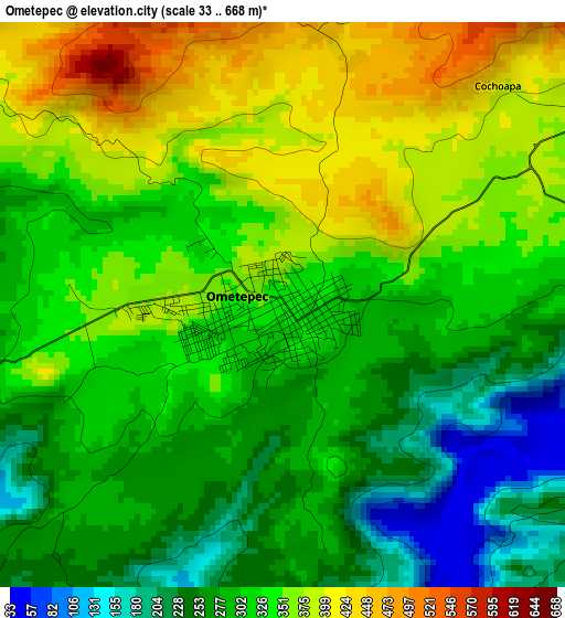 Ometepec elevation map