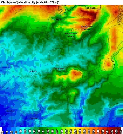 Ohuilapam elevation map