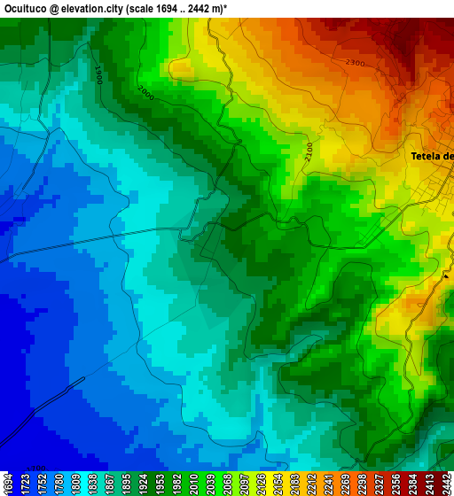 Ocuituco elevation map