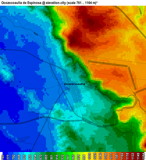 Ocozocoautla de Espinosa elevation map