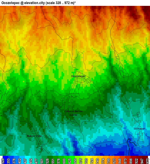 Ocozotepec elevation map