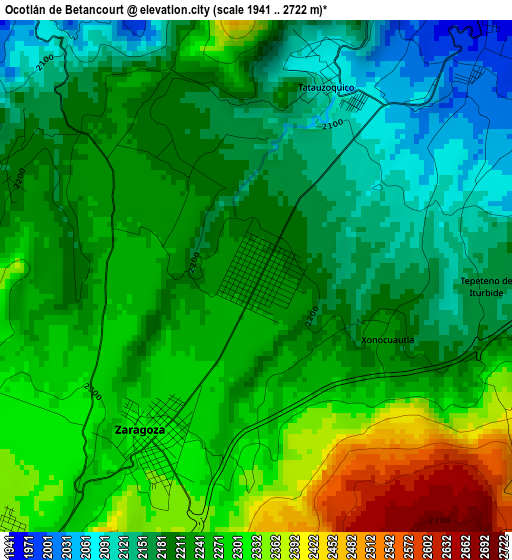 Ocotlán de Betancourt elevation map