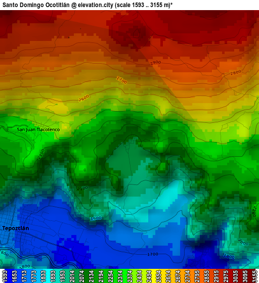 Santo Domingo Ocotitlán elevation map