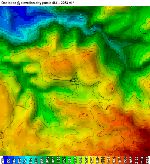 Ocotepec elevation map