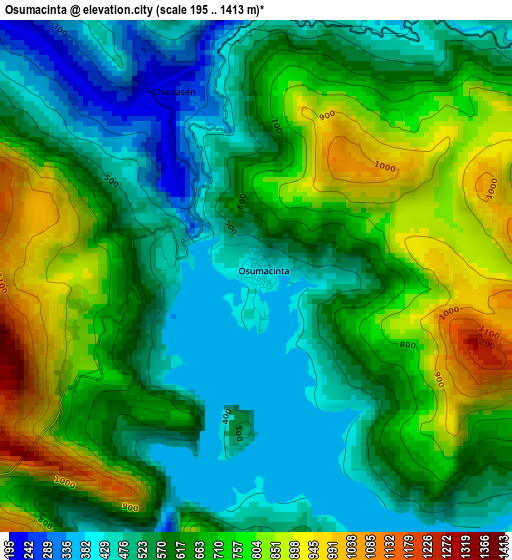 Osumacinta elevation map