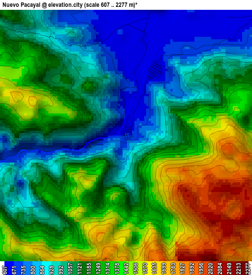 Nuevo Pacayal elevation map