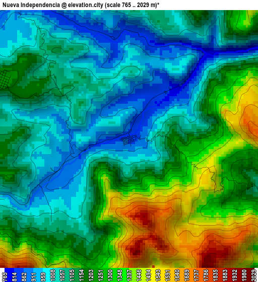 Nueva Independencia elevation map