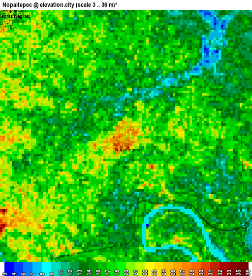 Nopaltepec elevation map