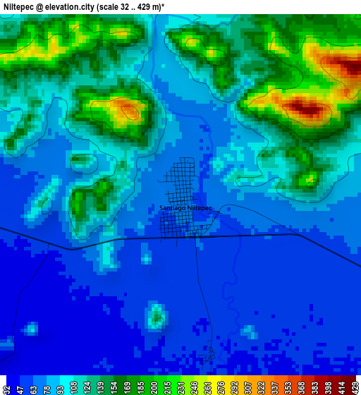 Niltepec elevation map