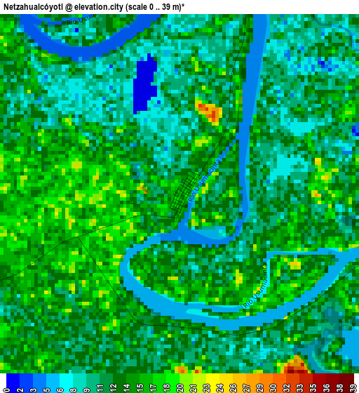 Netzahualcóyotl elevation map