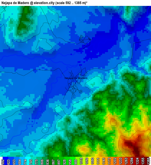 Nejapa de Madero elevation map