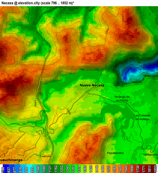 Necaxa elevation map