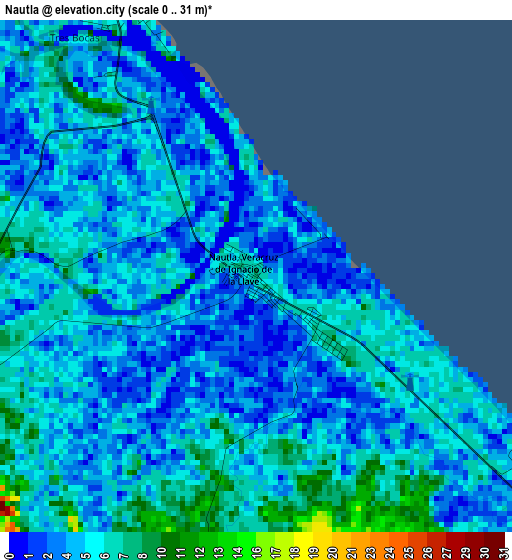 Nautla elevation map