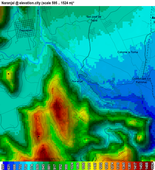 Naranjal elevation map