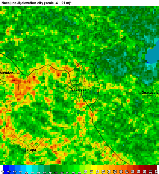 Nacajuca elevation map