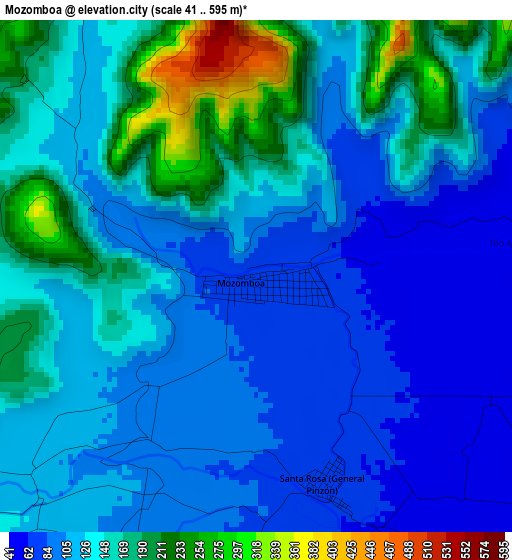 Mozomboa elevation map