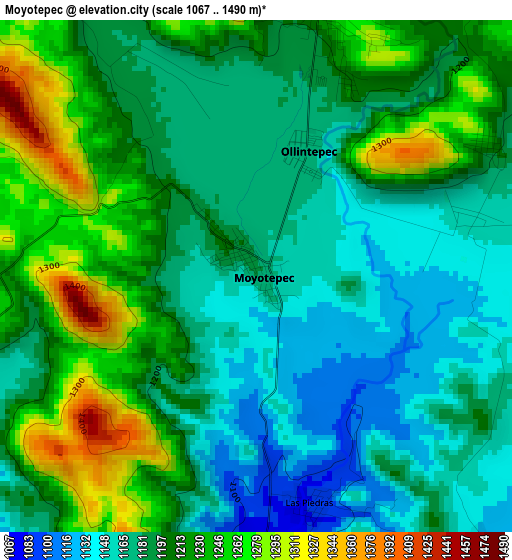 Moyotepec elevation map