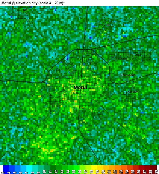 Motul elevation map