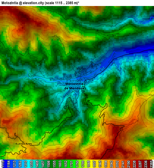 Motozintla elevation map