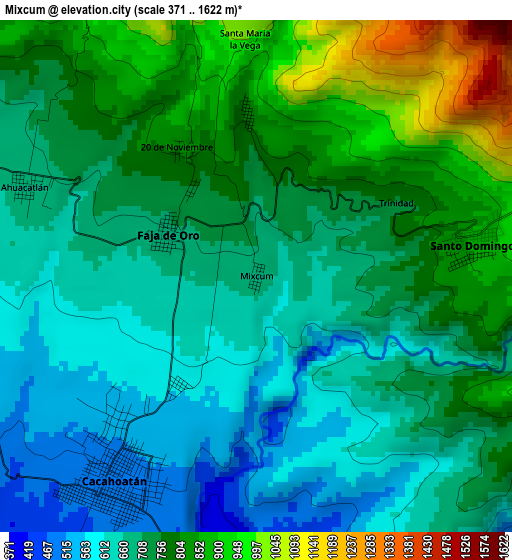 Mixcum elevation map