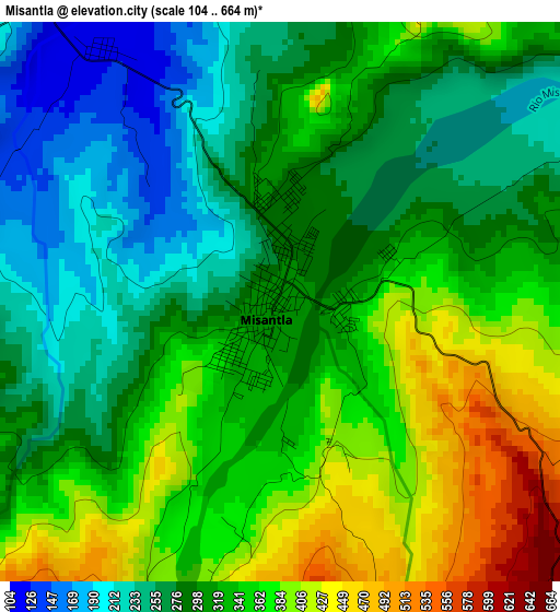 Misantla elevation map